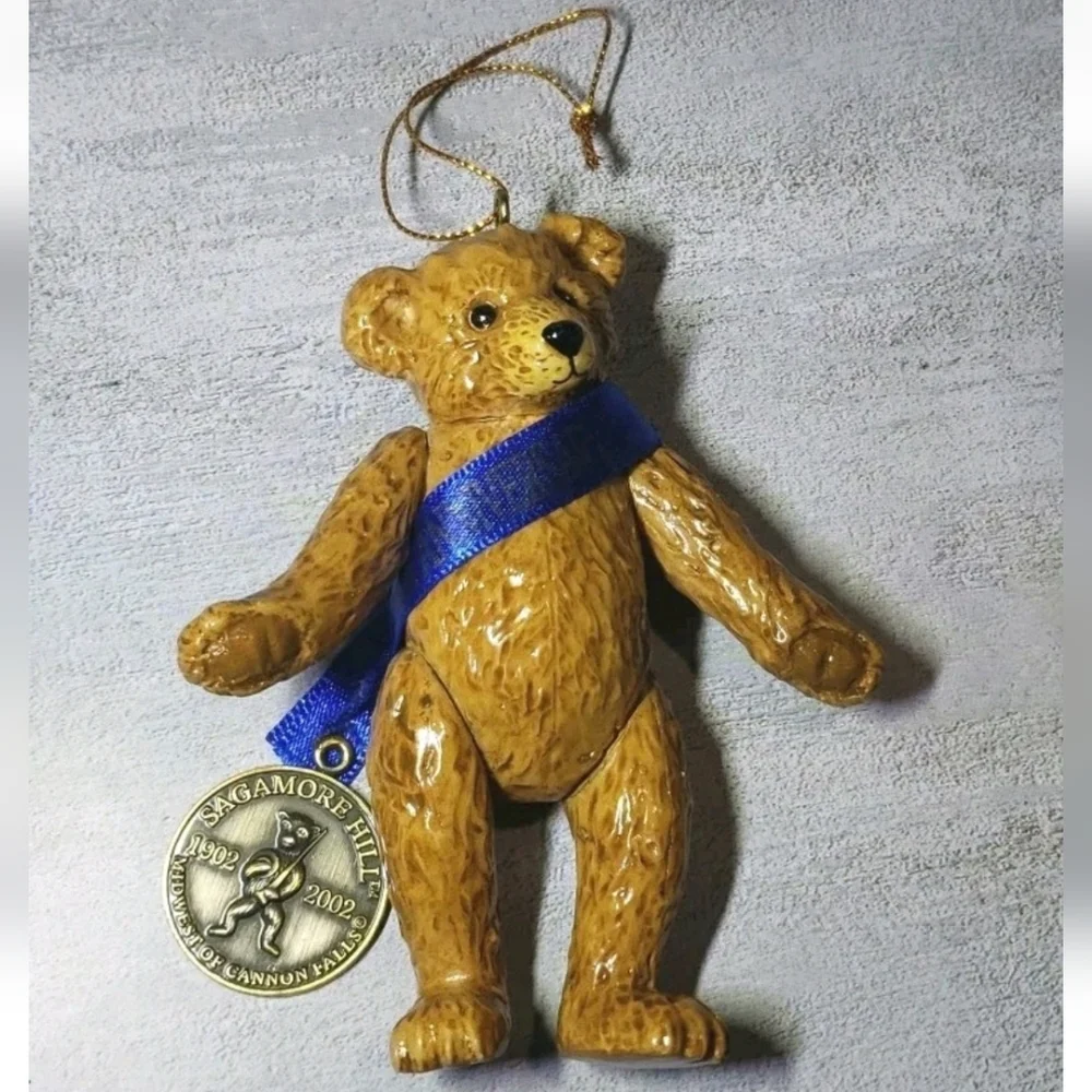 Vtg Sagamore Hill Posable Bear Ornament 100th Anniversary Midwest Of CannonFalls